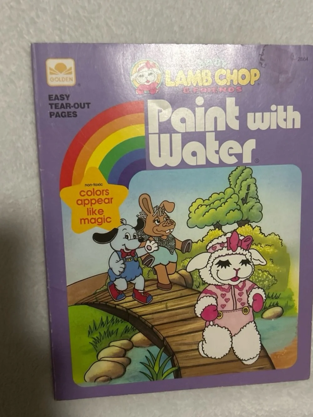 Vintage Lamb Chop Paint With Water Kids Activity Book - Purple